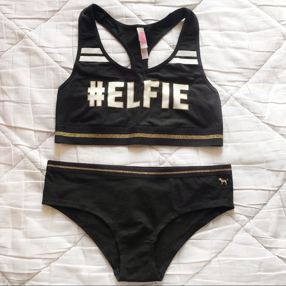 🎄☃️Vs Pink Sports Bra & Panty Set